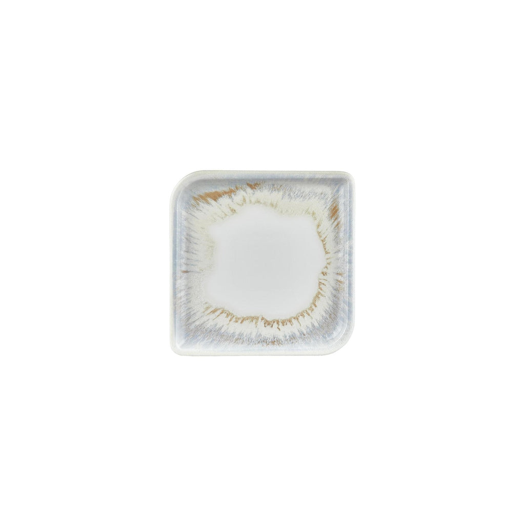 Turgla Wave 7.5Inch  x 7.5Inch  Square Blue Vitrified Plate SKU: T-WEAR25KR-12