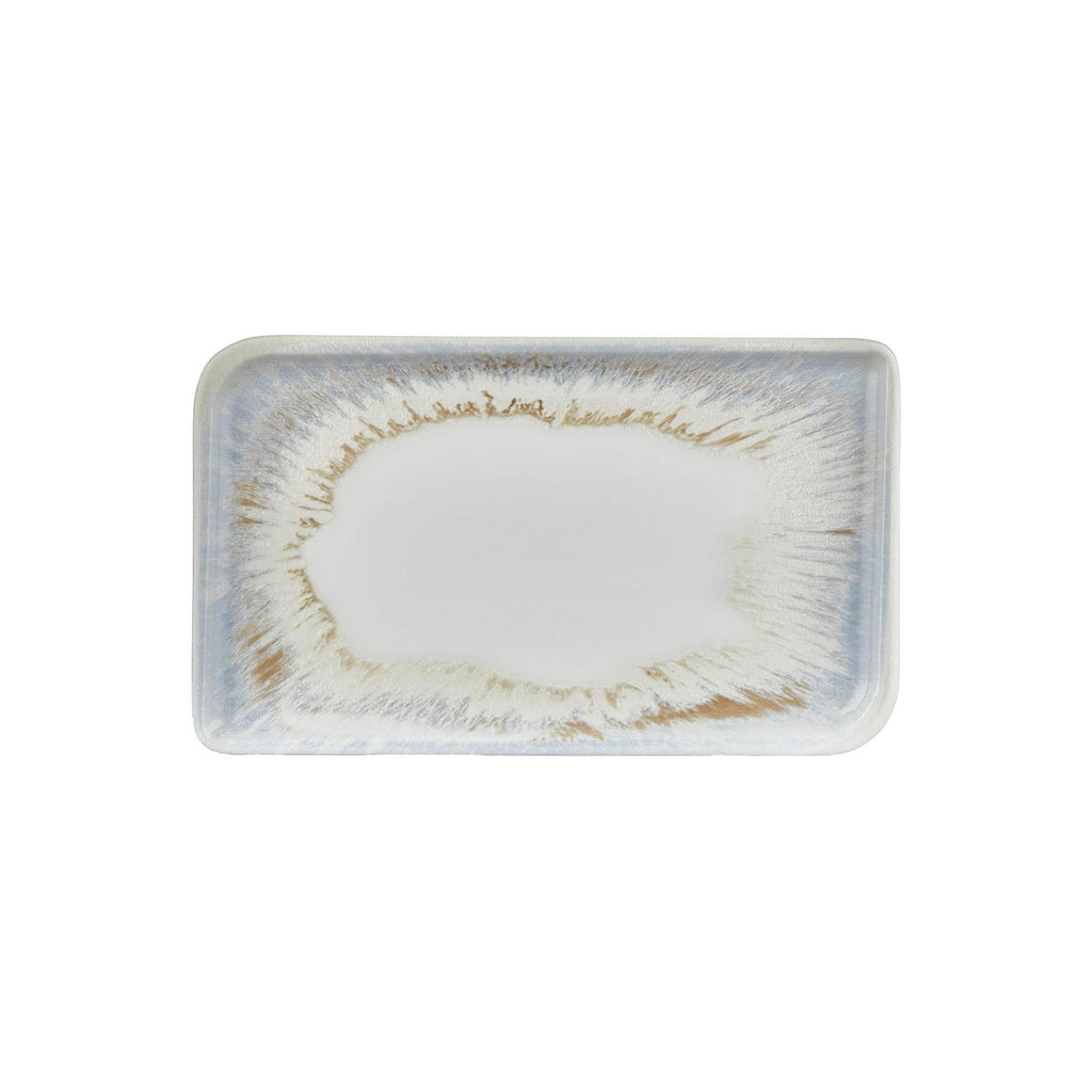 Turgla Wave 13.75Inch  x 8.25Inch  x h:0Inch  Rectangular Blue Vitrified Platter SKU: T-WEAR40DT-6