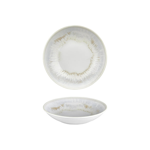 Turgla Wave dia.9Inch  h:1.75Inch  34 oz. Round Blue Vitrified Deep Plate SKU: T-WEFL23CK-6