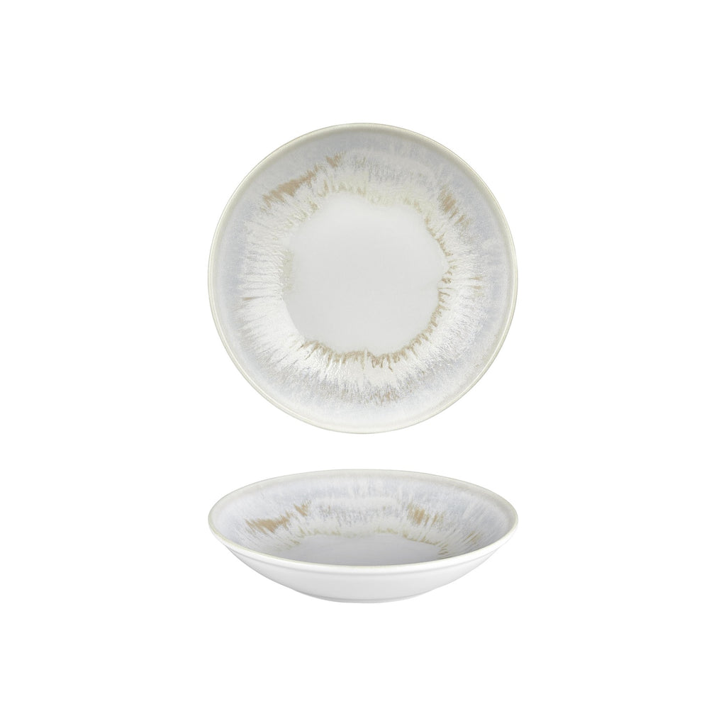 Turgla Wave dia.9Inch  h:1.75Inch  34 oz. Round Blue Vitrified Deep Plate SKU: T-WEFL23CK-6
