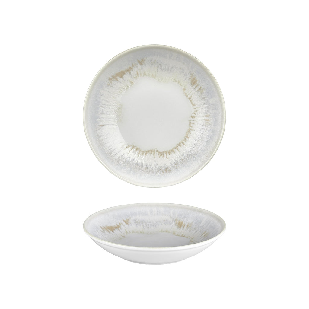 Turgla Wave dia.9.75Inch  h:2Inch  44 oz. Round Blue Vitrified Deep Plate SKU: T-WEFL25CK-6