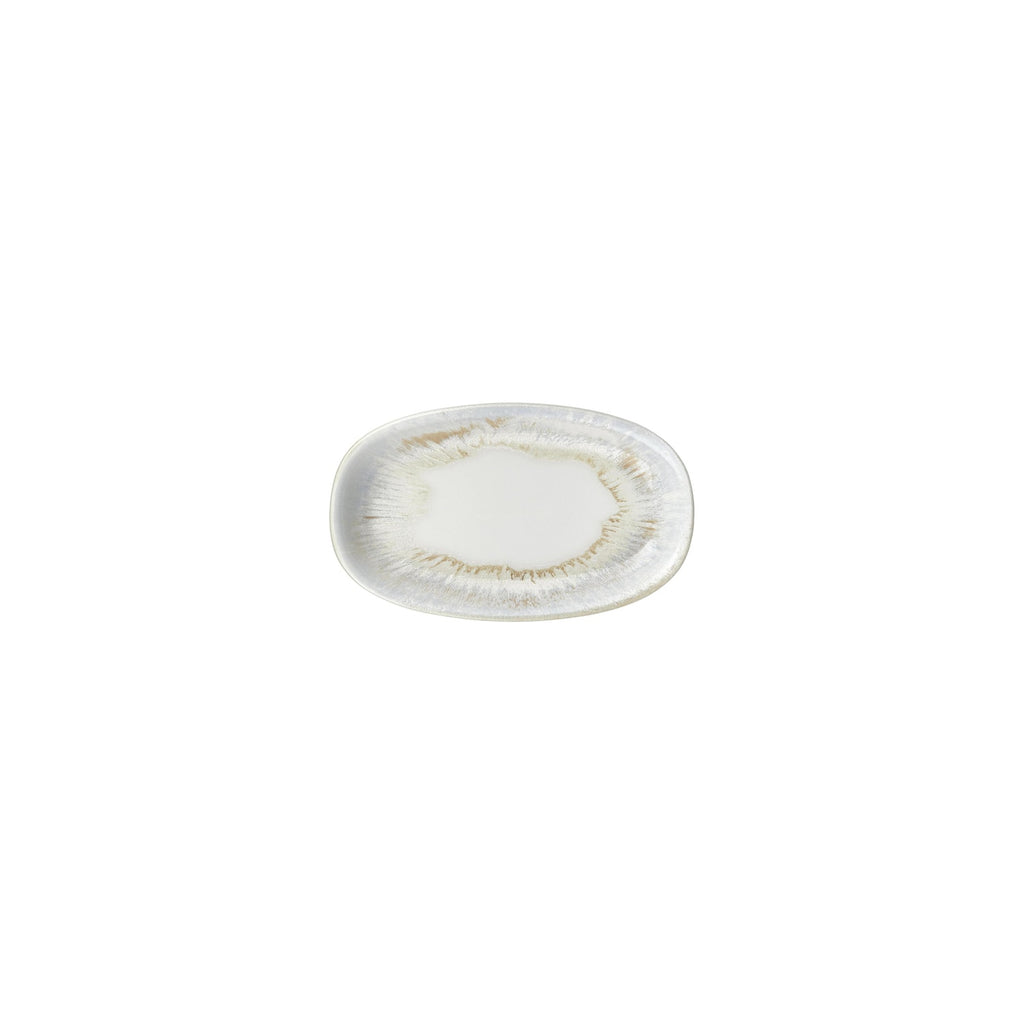 Turgla Wave 7.5Inch  x 4.25Inch  x h:1Inch  Oval Blue Vitrified Platter SKU: T-WEZT19OV-12