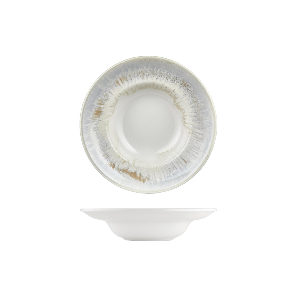 Turgla Wave dia.9.75Inch  h:2.25Inch  14 oz. Round Blue Vitrified Deep Plate SKU: T-WEZT25CK-6