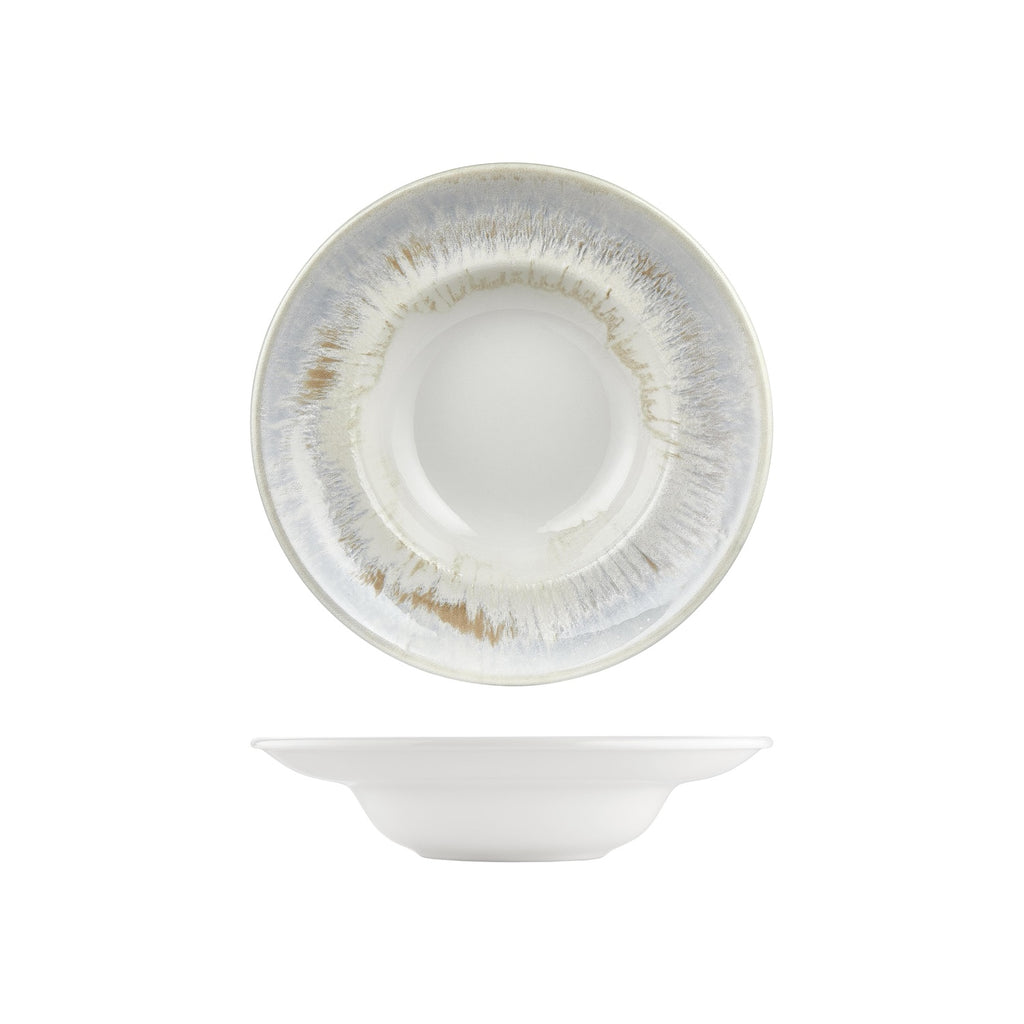 Turgla Wave dia.10.75Inch  h:2.5Inch  17 oz. Round Blue Vitrified Deep Plate SKU: T-WEZT27CK-6