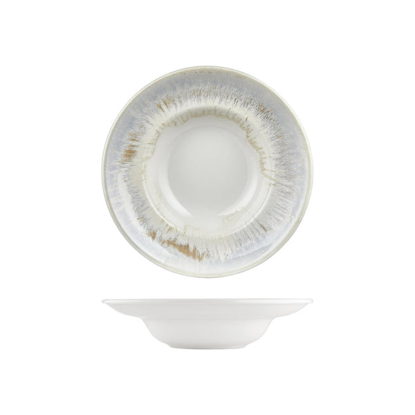 Turgla Wave dia.10.75Inch  h:2.5Inch  17 oz. Round Blue Vitrified Deep Plate SKU: T-WEZT27CK-6