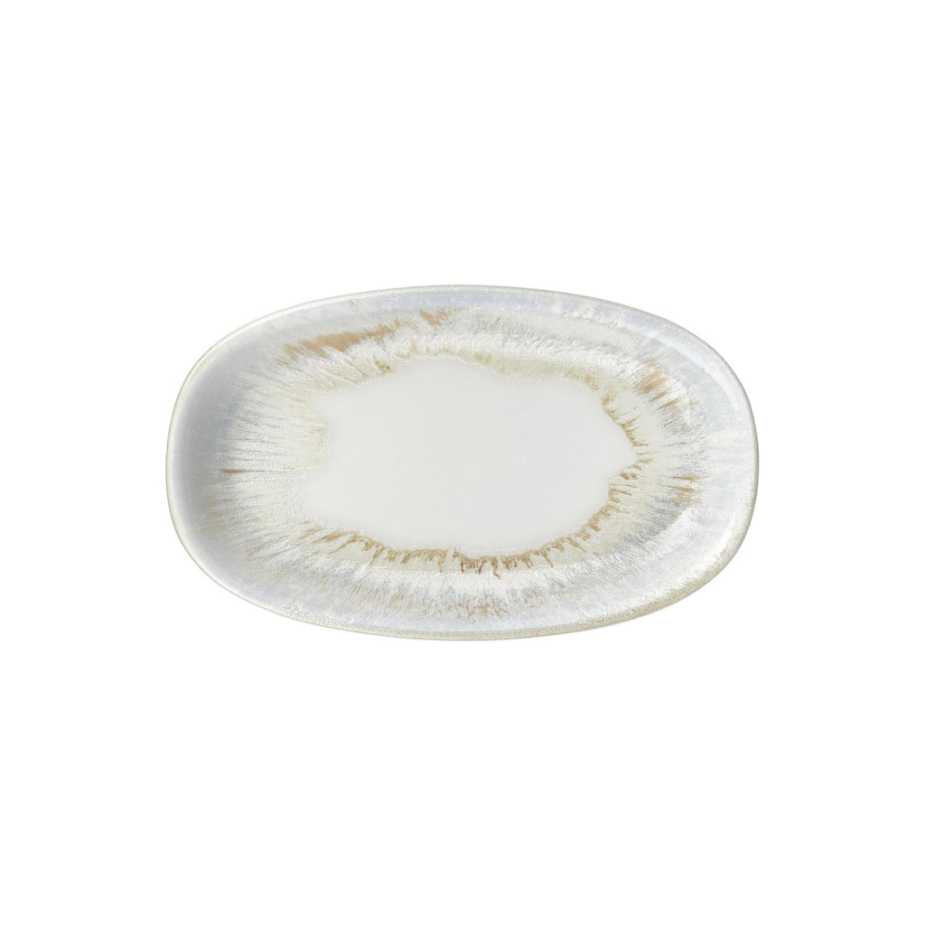 Turgla Wave 13.5Inch  x 8Inch  x h:1.5Inch  Oval Blue Vitrified Platter SKU: T-WEZT34OV-6