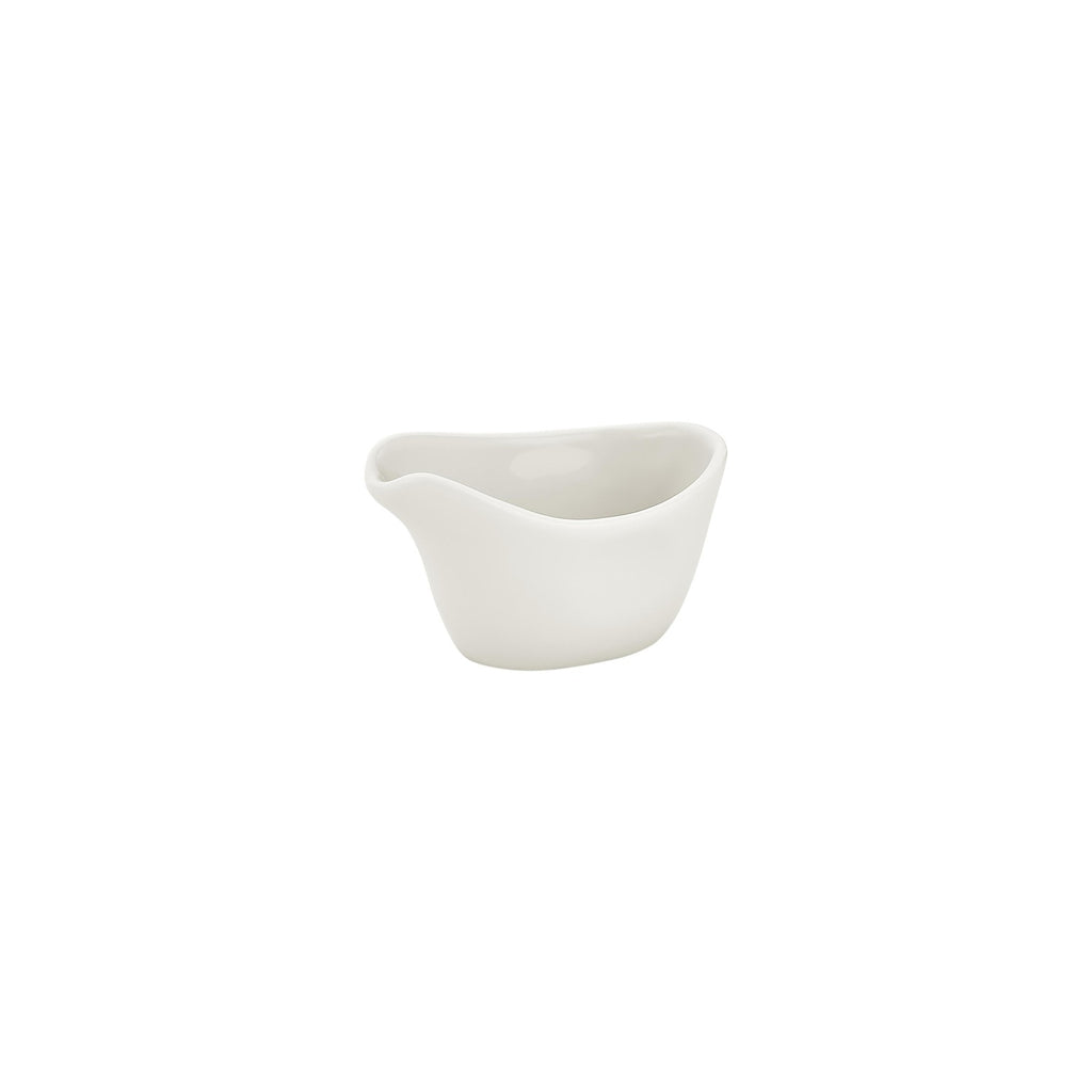 Turgla Gourmet 3.25Inch  x 2Inch  x h:0Inch  2 oz. Oval Warm White Vitrified Creamer SKU: T-ZT01ST-24