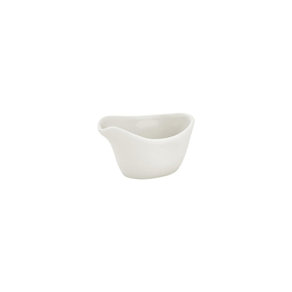 Turgla Gourmet 3.25Inch  x 2Inch  x h:0Inch  2 oz. Oval Warm White Vitrified Creamer SKU: T-ZT01ST-24