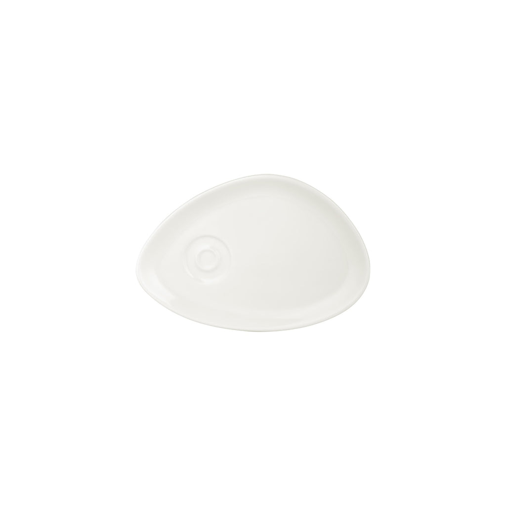 Turgla Gourmet 9.75Inch  x 6.75Inch  x h:0Inch  Organic Warm White Vitrified Saucer SKU: T-ZT01STB-12