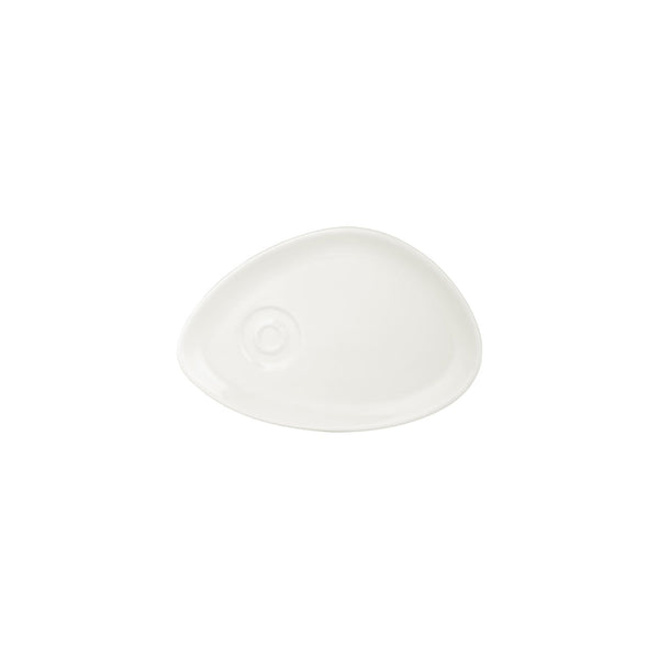 Turgla Gourmet 9.75Inch  x 6.75Inch  x h:0Inch  Organic Warm White Vitrified Saucer SKU: T-ZT01STB-12