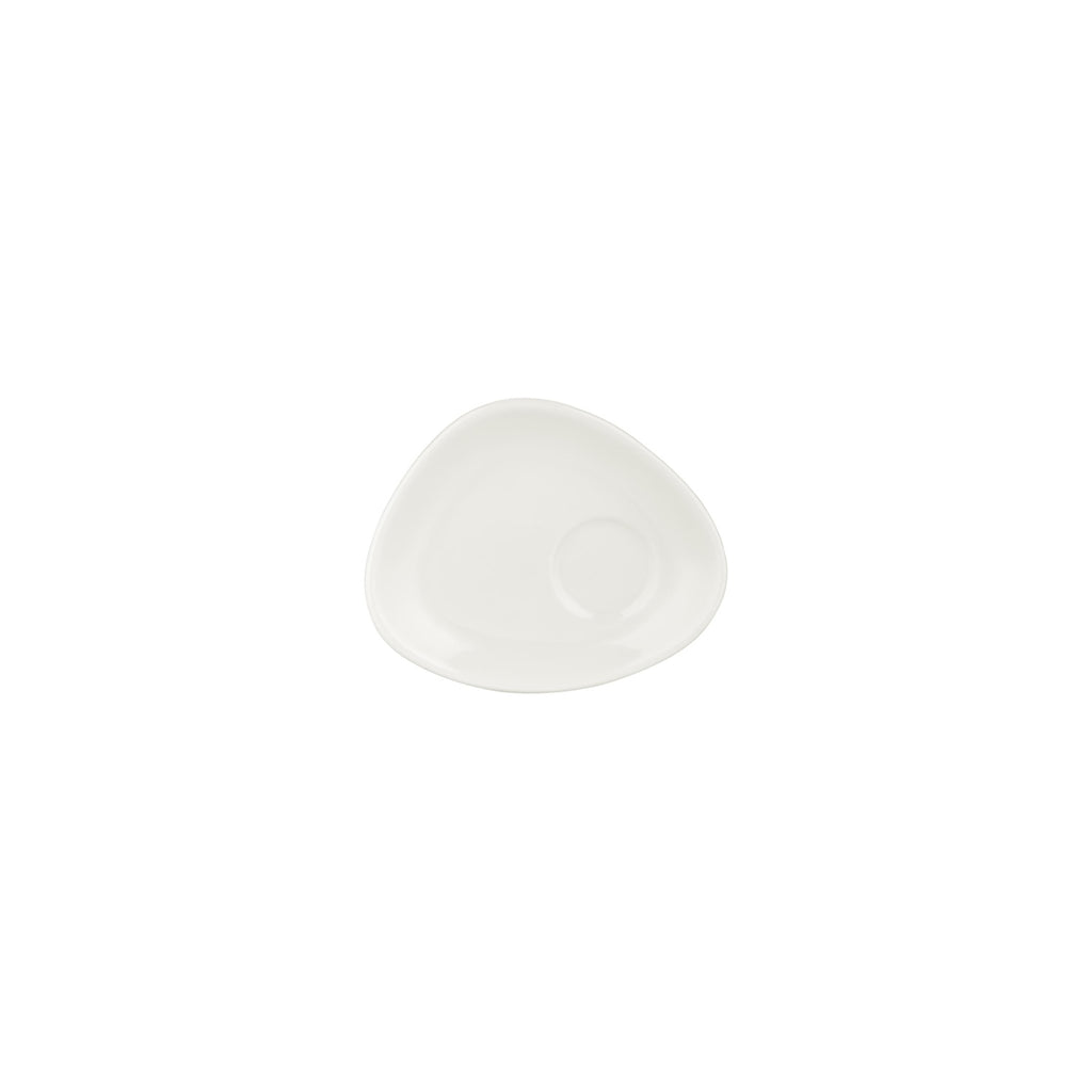 Turgla Gourmet 5.5Inch  x 4.25Inch  x h:0Inch  Organic Warm White Vitrified Saucer SKU: T-ZT02STB-24