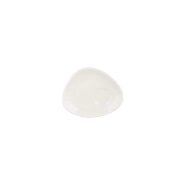 Turgla Gourmet 5.5Inch  x 4.25Inch  x h:0Inch  Organic Warm White Vitrified Saucer SKU: T-ZT02STB-24
