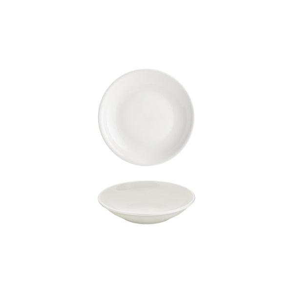 Turgla Gourmet dia.6Inch  h:1.25Inch  7 oz. Round Warm White Vitrified Deep Plate SKU: T-ZT15CK-24