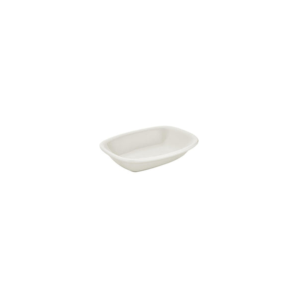 Turgla Gourmet 6.25Inch  x 4.25Inch  x h:0Inch  Rectangular Warm White Vitrified Deep Plate SKU: T-ZT16DKY-12