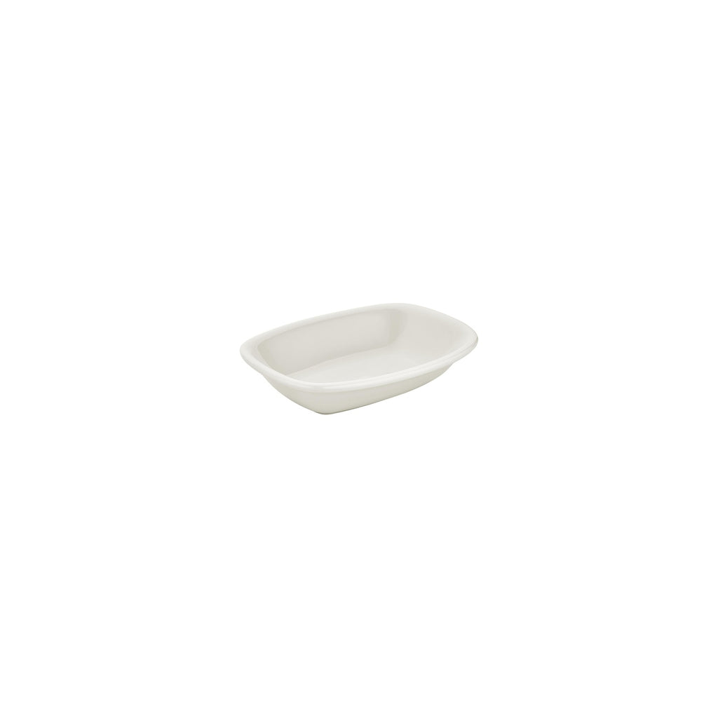 Turgla Gourmet 7Inch  x 5Inch  x h:0Inch  Rectangular Warm White Vitrified Deep Plate SKU: T-ZT18DKY-12