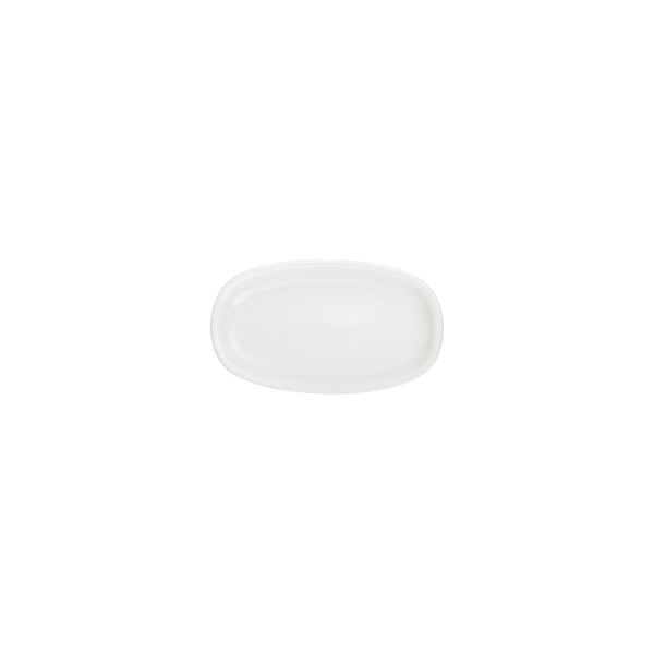 Turgla Gourmet 7.5Inch  x 4.25Inch  x h:1Inch  Oval Warm White Vitrified Platter SKU: T-ZT19OV-12
