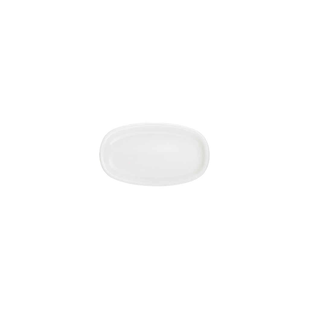 Turgla Gourmet 7.5Inch  x 4.25Inch  x h:1Inch  Oval Warm White Vitrified Platter SKU: T-ZT19OV-12