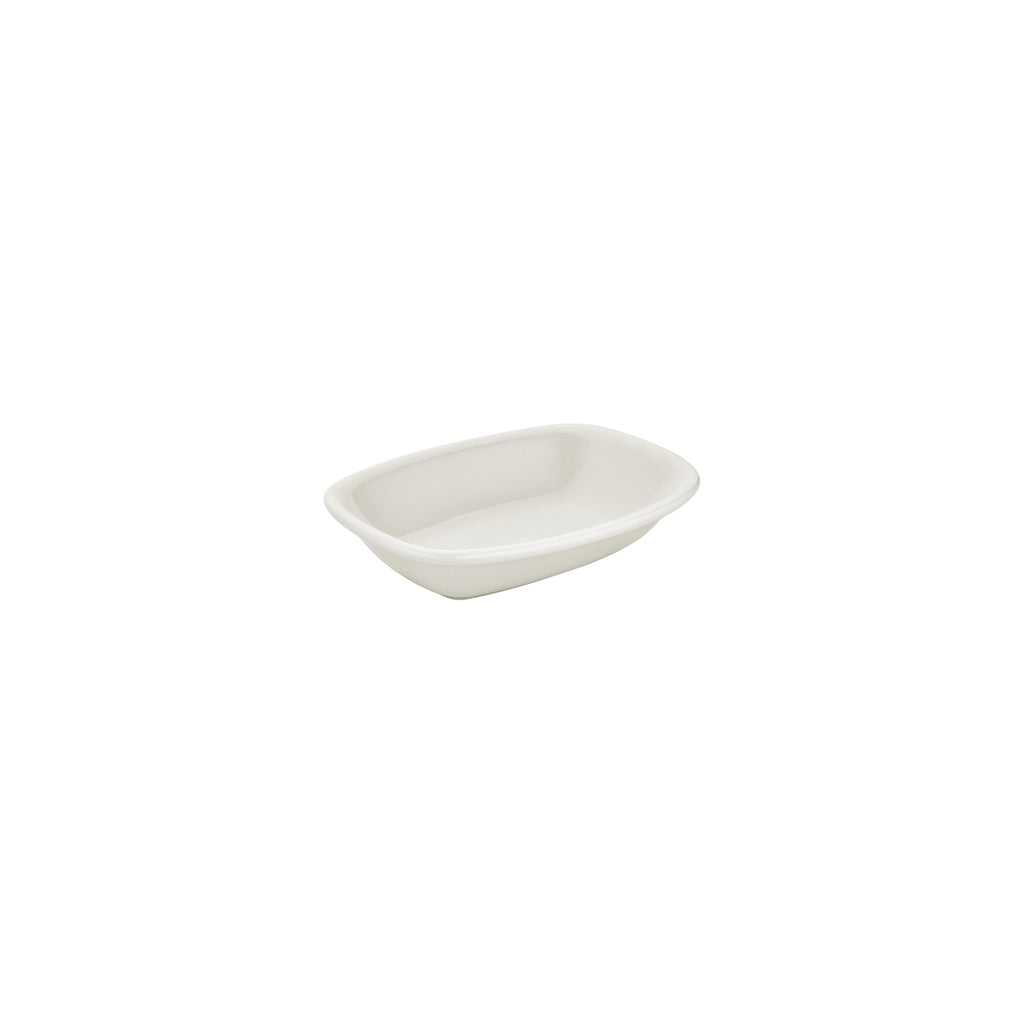 Turgla Gourmet 7.75Inch  x 5.5Inch  x h:0Inch  Rectangular Warm White Vitrified Deep Plate SKU: T-ZT20DKY-12