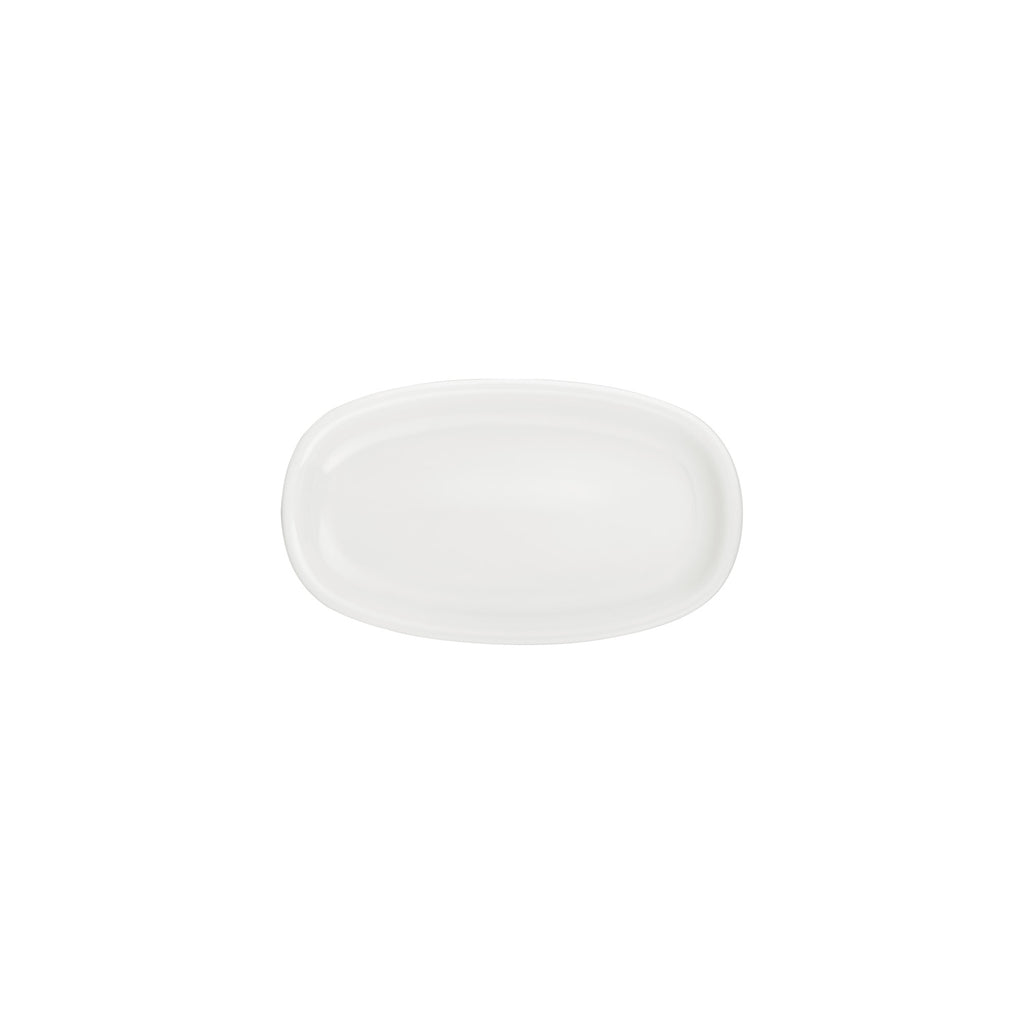 Turgla Gourmet 9.5Inch  x 5.75Inch  x h:1Inch  Oval Warm White Vitrified Platter SKU: T-ZT24OV-12