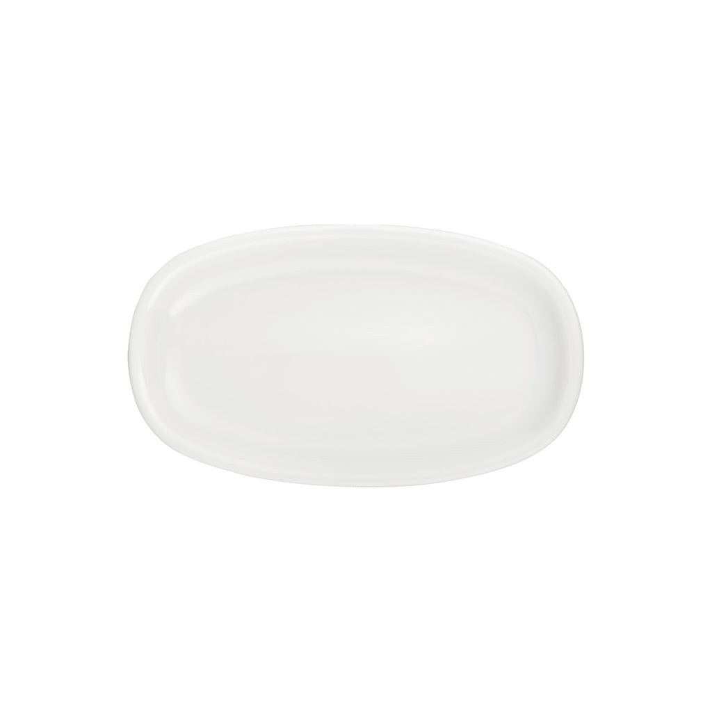 Turgla Gourmet 13.5Inch  x 8Inch  x h:1.5Inch  Oval Warm White Vitrified Platter SKU: T-ZT34OV-6