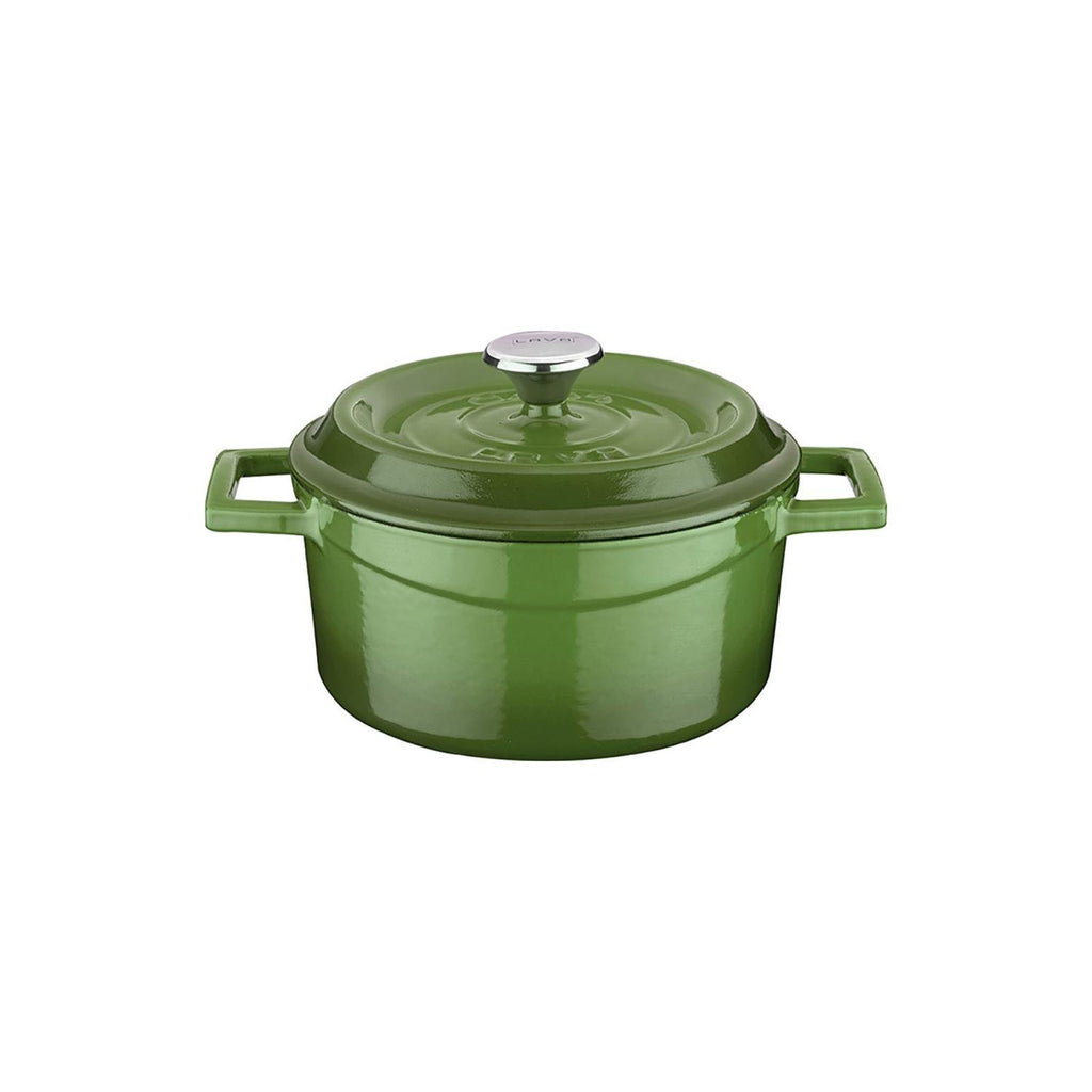 Turgla Cast Iron dia.5.5Inch  h:2Inch  26 oz. Round Green Cast Iron Dutch Oven SKU: TCB1114GRN