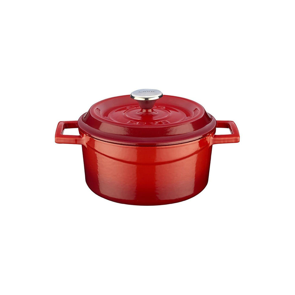 Turgla Cast Iron dia.5.5Inch  h:2Inch  26 oz. Round Red Cast Iron Dutch Oven SKU: TCB1114RED