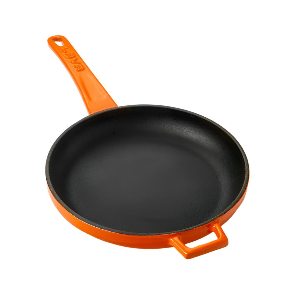 Turgla Cast Iron dia.7.75Inch  h:1Inch  Round Orange Cast Iron Pan SKU: TCB1220DORG
