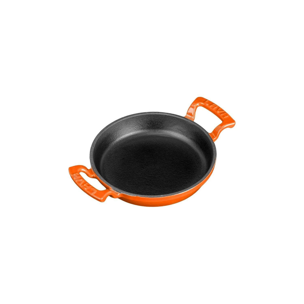 Turgla Cast Iron dia.6.25Inch  h:1Inch  Round Orange Cast Iron Pan SKU: TCB1316RORG