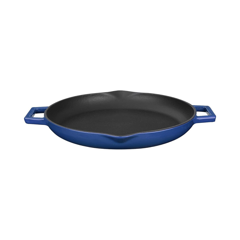 Turgla Cast Iron dia.11.75Inch  h:2Inch  3 qt. Round Blue Cast Iron Pan SKU: TCB1330CBL