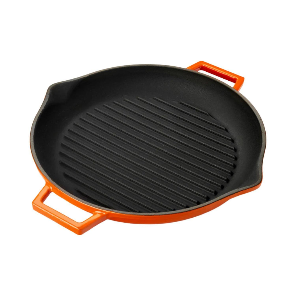 Turgla Cast Iron dia.11.75Inch  h:2Inch  3 qt. Round Orange Cast Iron Pan SKU: TCB1330ORG