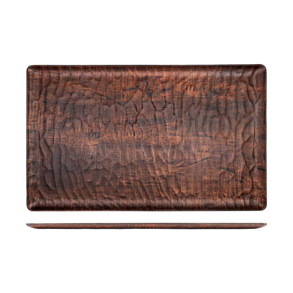 Turgla EcoGrain 20.75Inch  x 12.75Inch  x h:0.5Inch  Rectangular Brown Composite Platter SKU: TRI534