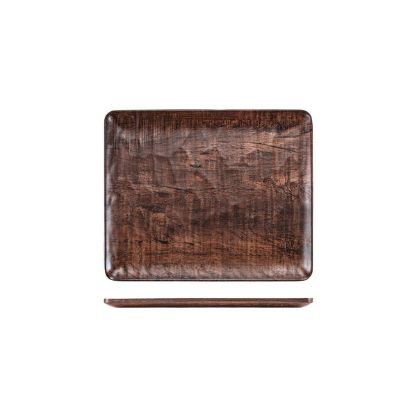 Turgla EcoGrain 12.75Inch  x 10.5Inch  x h:0.5Inch  Rectangular Brown Composite Platter SKU: TRI535