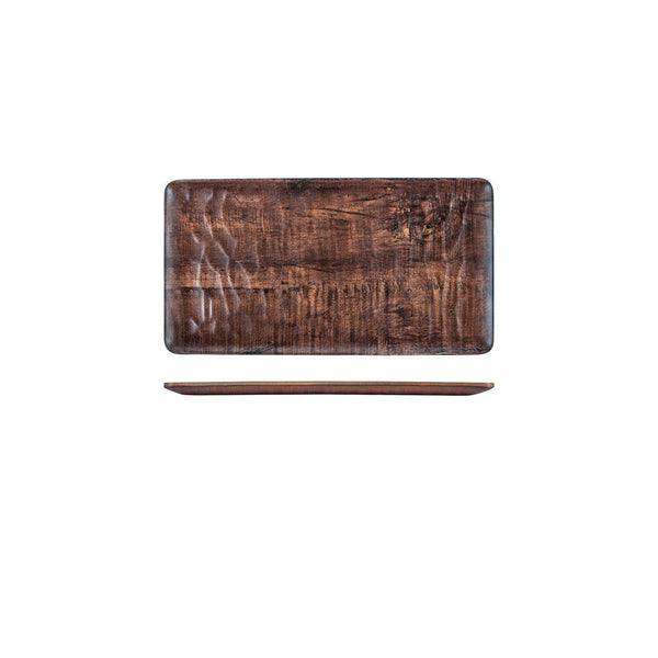 Turgla EcoGrain 12.75Inch  x 7Inch  Rectangular Brown Composite Plate SKU: TRI536