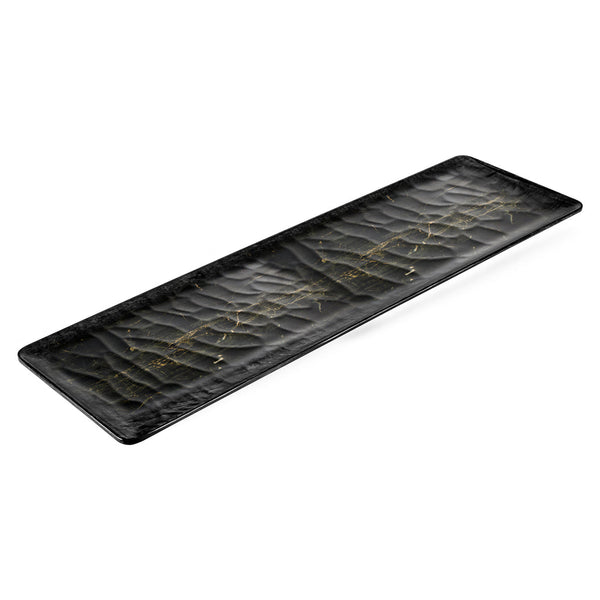Turgla EcoGrain 20.75Inch  x 6.25Inch  x h:0.5Inch  Rectangular Black Composite Platter SKU: TRI537BLK
