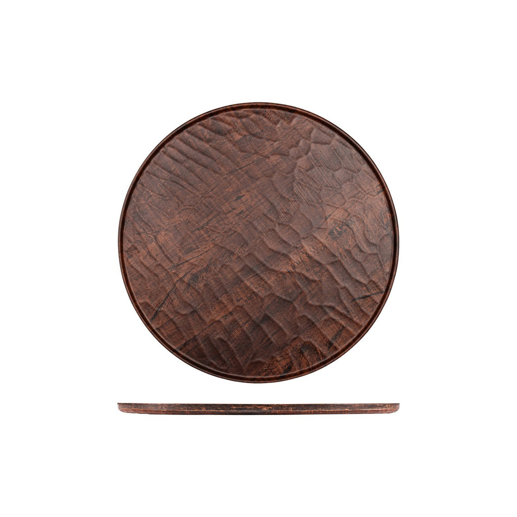 Turgla EcoGrain dia.13.75Inch  Round Brown Composite Plate SKU: TRI735