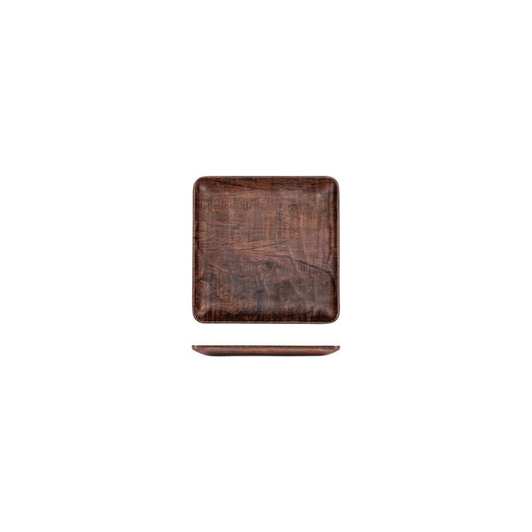 Turgla EcoGrain 7Inch  x 7Inch  Square Brown Composite Plate SKU: TRI747