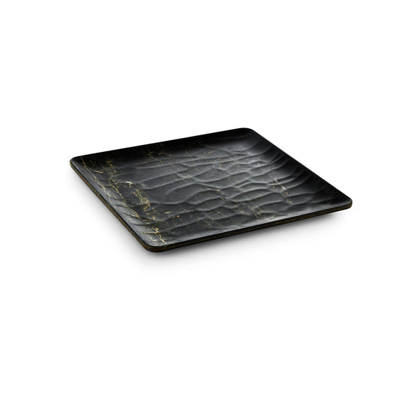 Turgla EcoGrain 8.75Inch  x 8.75Inch  Square Black Composite Plate SKU: TRI748BLK