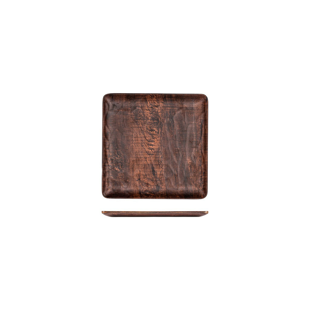 Turgla EcoGrain 8.75Inch  x 8.75Inch  Square Brown Composite Plate SKU: TRI748