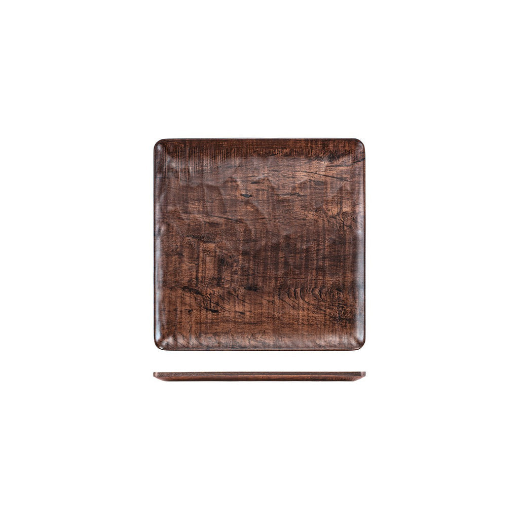 Turgla EcoGrain 10.25Inch  x 10.25Inch  Square Brown Composite Plate SKU: TRI749