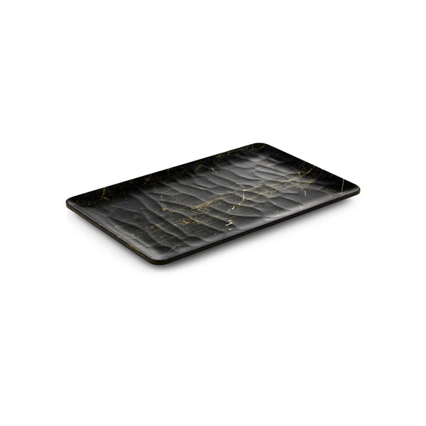 Turgla EcoGrain 10.5" x 6.5" Rectangular Black Composite Plate SKU: TRI791BLK