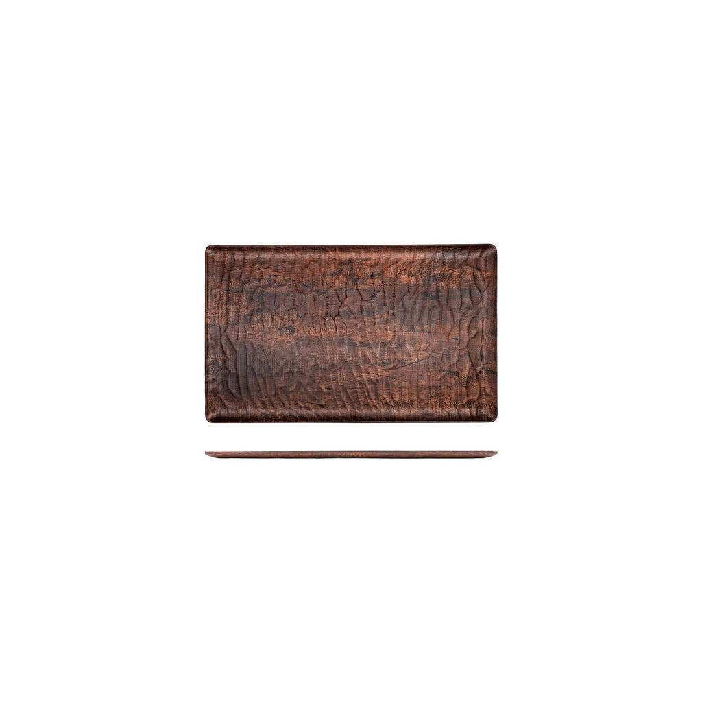 Turgla EcoGrain 10.5Inch  x 6.5Inch  Rectangular Brown Composite Plate SKU: TRI791