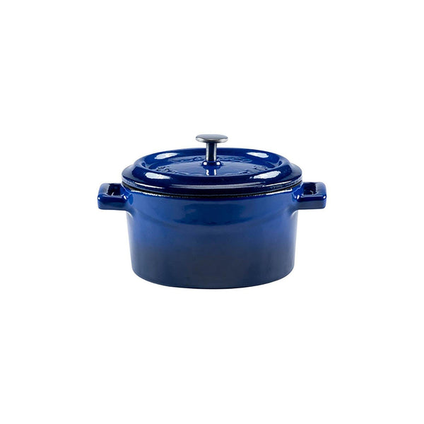 Turgla Cast Iron dia.4Inch  h:2Inch  13 oz. Round Blue Cast Iron Dutch Oven SKU: TTMN10CBL