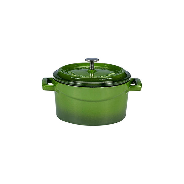Turgla Cast Iron dia.4Inch  h:2Inch  13 oz. Round Green Cast Iron Dutch Oven SKU: TTMN10GRN