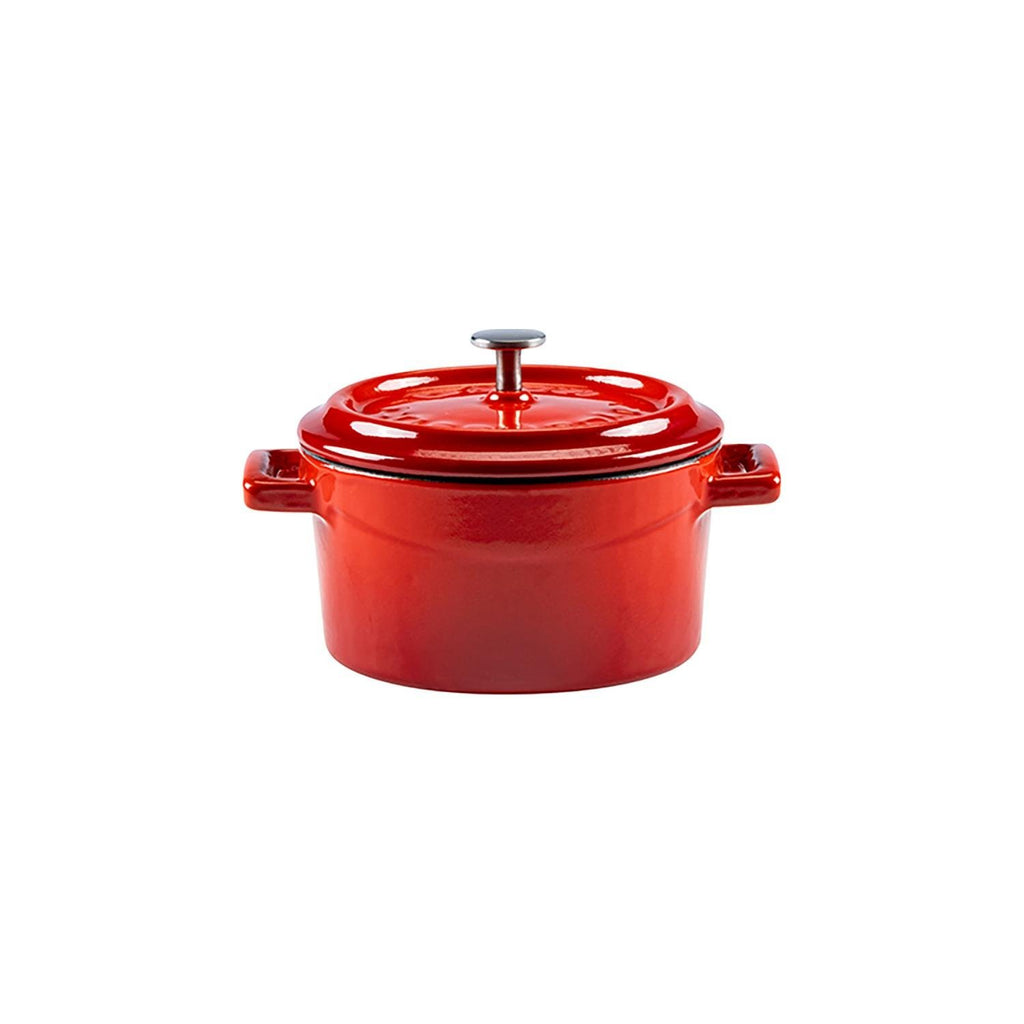 Turgla Cast Iron dia.4Inch  h:2Inch  13 oz. Round Red Cast Iron Dutch Oven SKU: TTMN10RED
