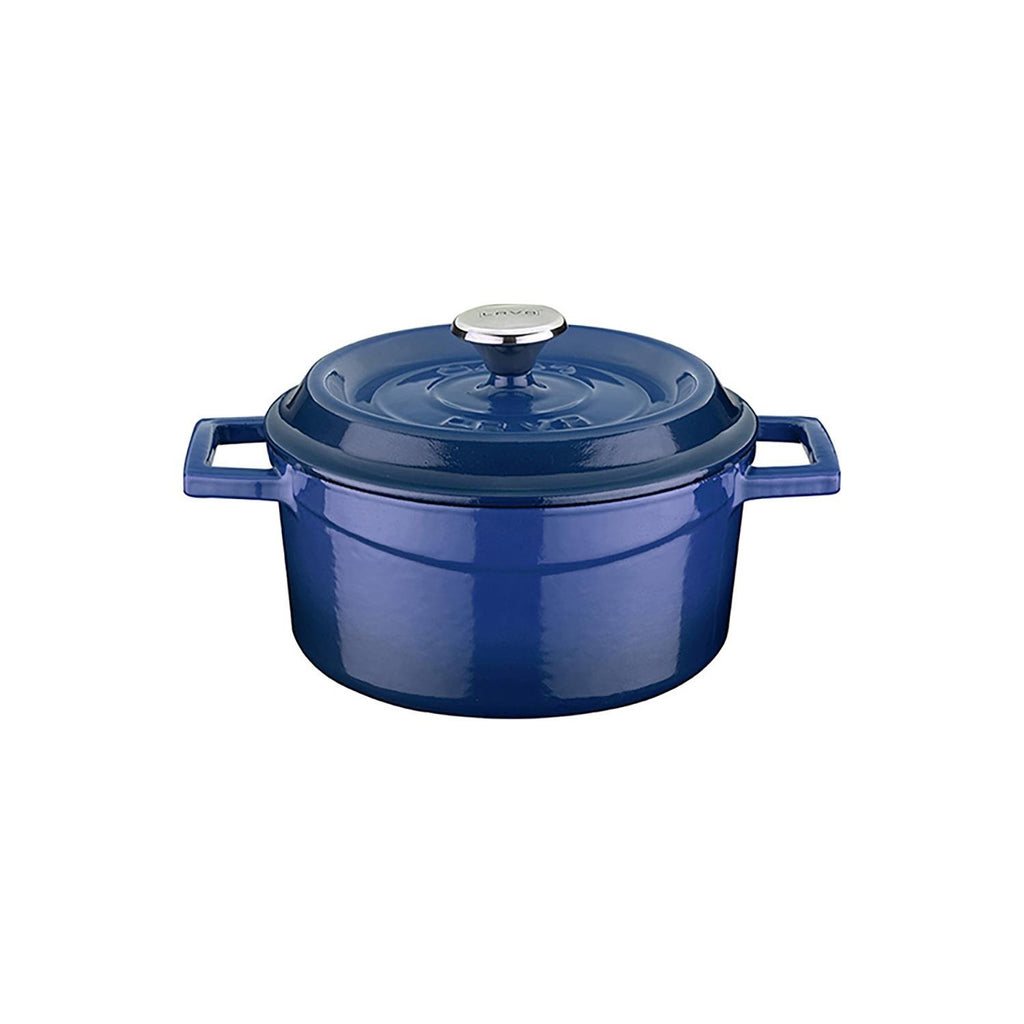 Turgla Cast Iron dia.5Inch  h:2.5Inch  18 oz. Round Blue Cast Iron Dutch Oven SKU: TTMN12CBL1