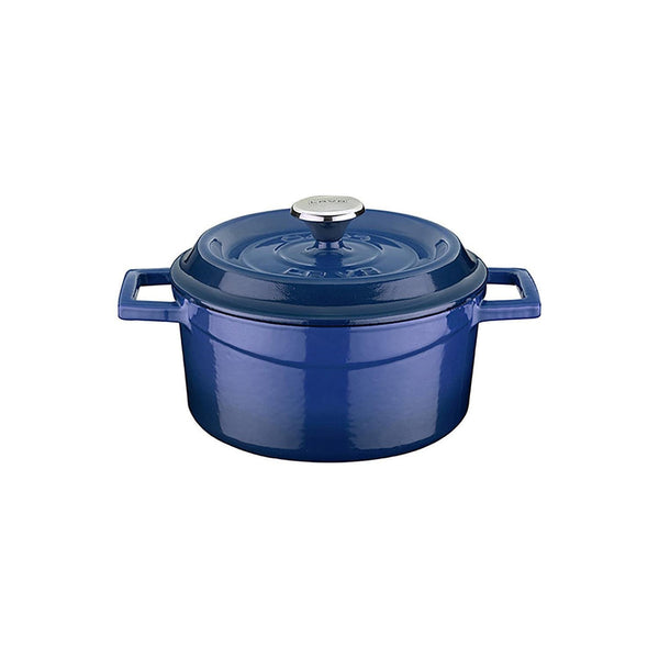 Turgla Cast Iron dia.5Inch  h:2.5Inch  18 oz. Round Blue Cast Iron Dutch Oven SKU: TTMN12CBL1