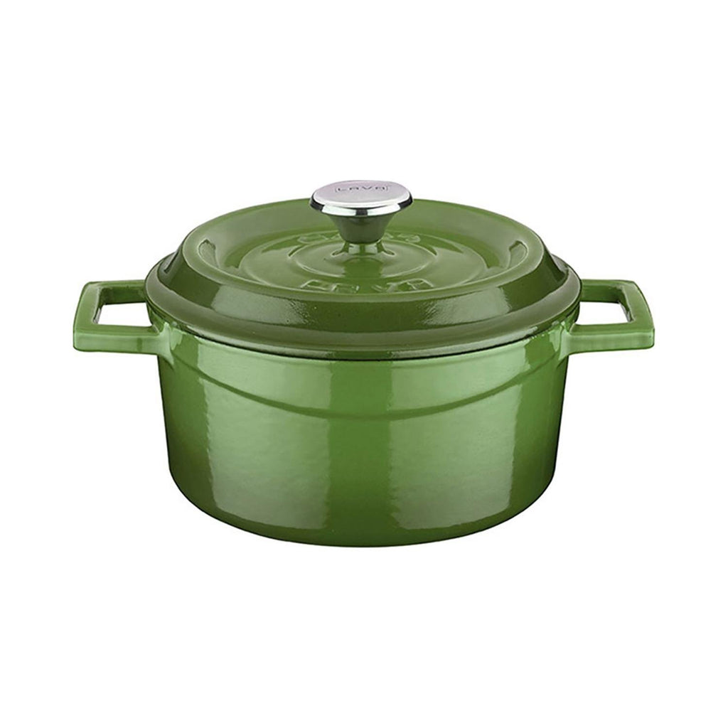 Turgla Cast Iron dia.5Inch  h:2.5Inch  18 oz. Round Green Cast Iron Dutch Oven SKU: TTMN12GRN1