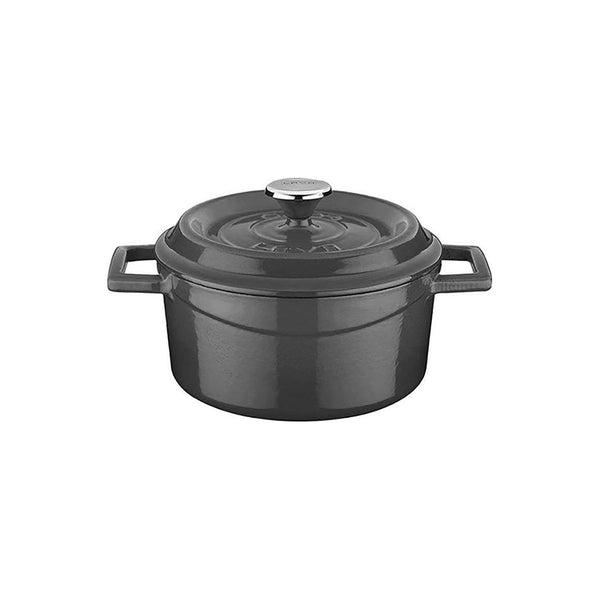 Turgla Cast Iron dia.5Inch  h:2.5Inch  18 oz. Round Gray Cast Iron Dutch Oven SKU: TTMN12GRY1