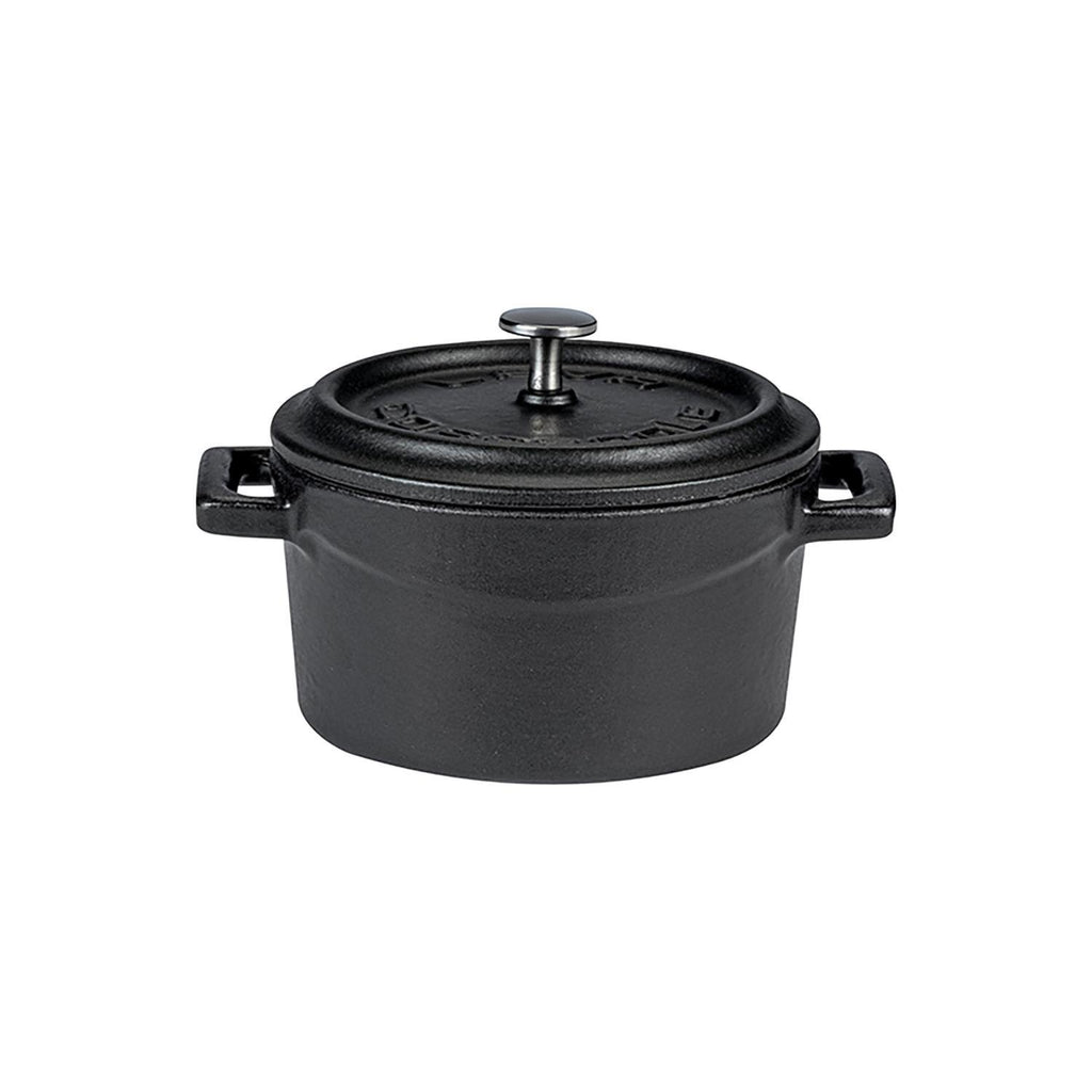 Turgla Cast Iron dia.5Inch  h:2.5Inch  18 oz. Round Matte Black Cast Iron Dutch Oven SKU: TTMN12MBLK1