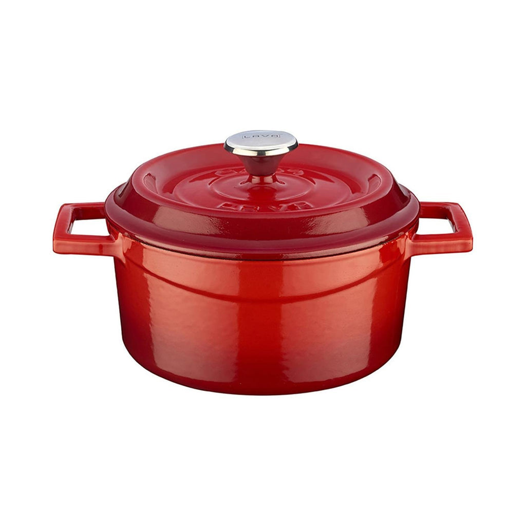 Turgla Cast Iron dia.5Inch  h:2.5Inch  18 oz. Round Red Cast Iron Dutch Oven SKU: TTMN12RED1